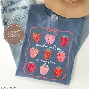 Comfort Colors Kindergarten Teacher Shirt, Kindergarten Shirt, Kindergarten Is My Jam, Kindergarten Teacher Gift, Kinder Crew, Kinder Squad, Kinder Team