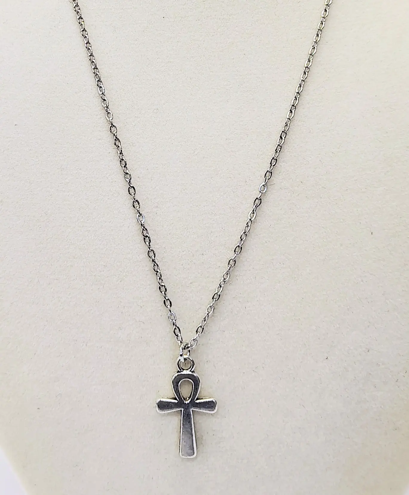 Stainless steel ankh necklace for women