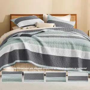 Litanika 3-Piece Quilt Set - Lightweight & Breathable Summer Bedspread (Sage Green/More Colors) Litanika 3-Piece Quilt Set - Lightweight & Breathable Summer Bedspread (Sage Green/More Colors)