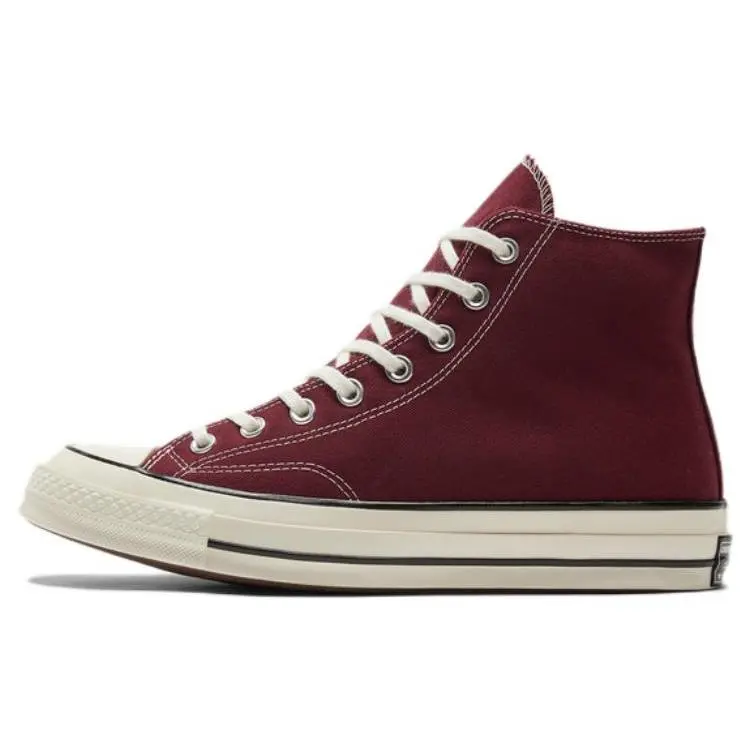 Women's Converse Chuck 70 High 'Dark Beetroot' Sneaker - 1970s Handmade Vintage Canvas Ankle Footwear, Textured Sections, Cushioned, Casual Fashion Performance Flats
