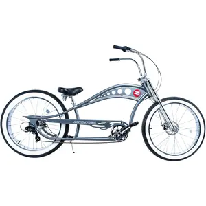 MICARGI Upgrade Vancouver GT7 Beach Cruiser with Fat Tires, Extra Long Bike Frame for Adults, Men and Women lowrider bikes bicycle