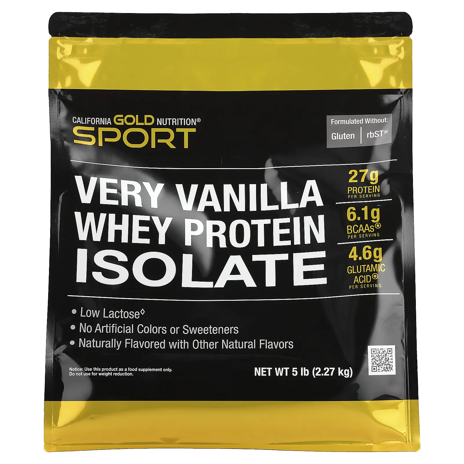 California Gold Nutrition Whey Protein Isolate, Very Vanilla , 5 lb (2.27 kg)
