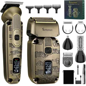 Professional Hair Clippers for Men,  Beard Trimmer with LED Display,USB Rechargeble,Barber Clippers for Salon and Home Use Cordless Waterproof Electric Shaver Flawless split end trimmer barber equipment
