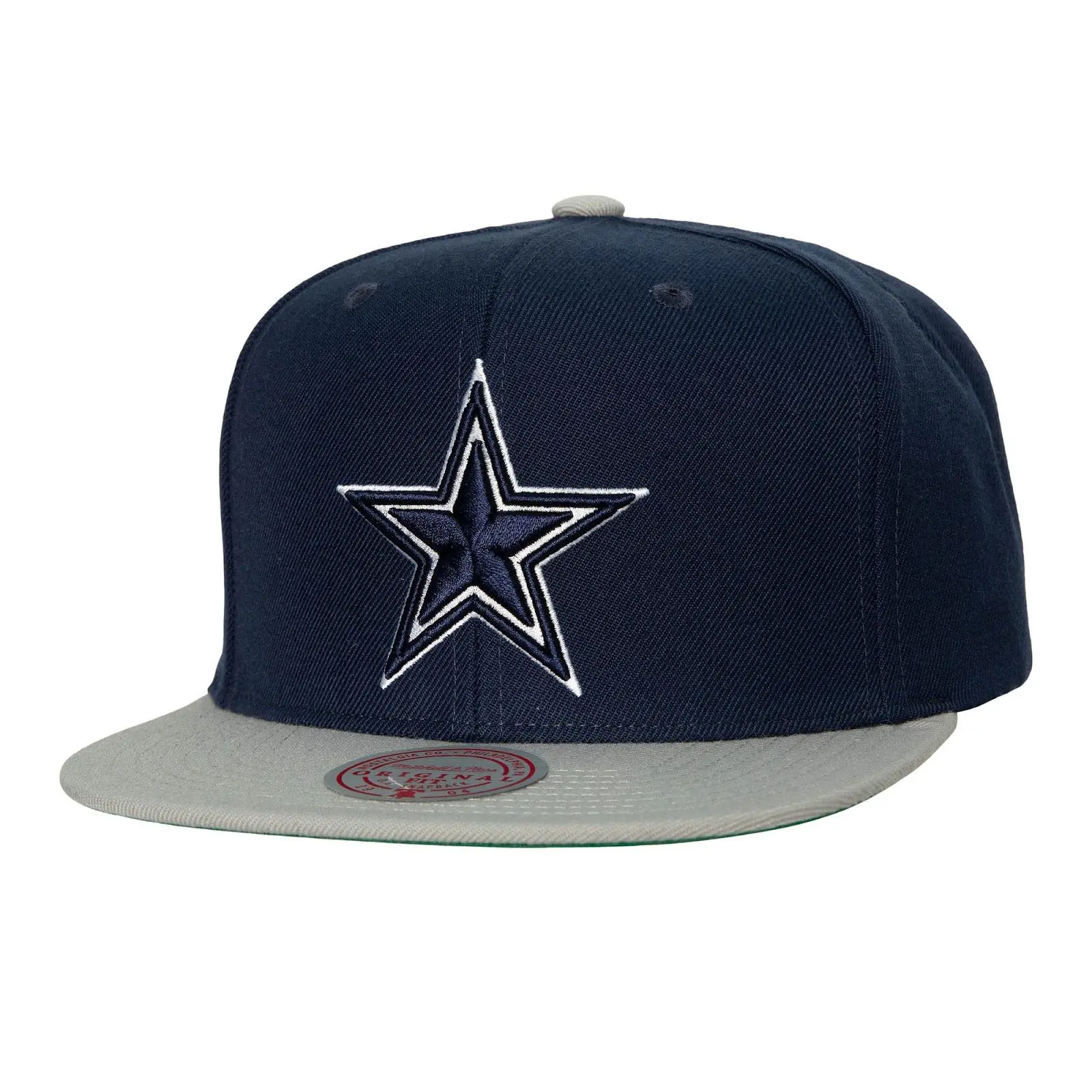 Dallas Cowboys Navy Team Two-Tone 2.0 Snapback Hat NFL Throwback Cap Adjustable Fan Gear Mitchell & Ness