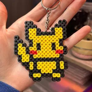 Perler Bead Pikachu Keychain