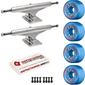 Independent Skateboard Package - 159 (8.75") Trucks, Powell Peralta G-Bones Blue Wheels, Amp 5 Bearings
