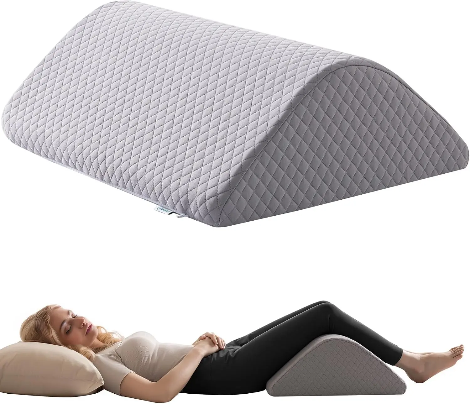 Knee Wedge Pillow for Post-Surgery Recovery Leg Elevation Support for Sleep Alleviates Lower Back & Hip Pain Enhances Circulation for Ankles Legs Triangle Pillow with Removable Cover
