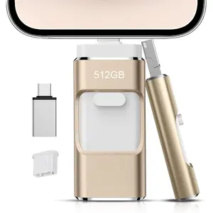 512GB Flash Drive[No App Required] Intended for Phone Tablet Androidphone and Computers, 4 in 1 Photo Stick for Phone Memory Storage Easily Backup Photos Videos()