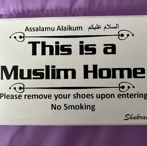 This Is A Muslim Home This Is A Muslim Door/Window or Entry Way Sticker; Peel off paper backing and Place it where you feel it belongs! (LARGE STICKER)