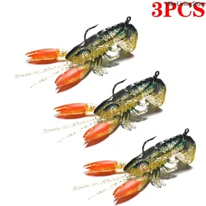 3 Pieces Realistic Soft Crawfish Fishing Lure