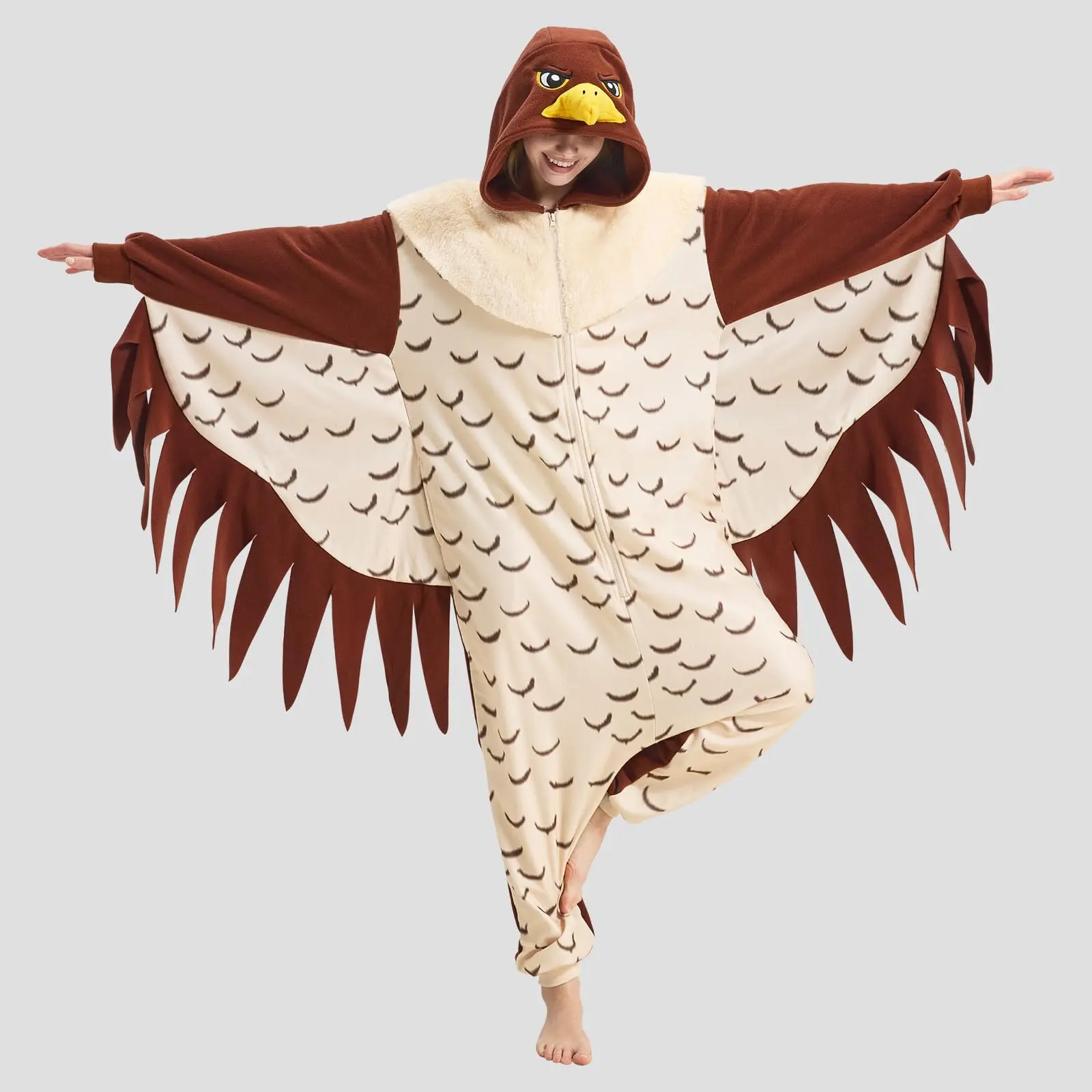 Women's Light Blue Peregrine Onesie Pajama Jumpsuit Set - All Seasons Halloween Costume, Bird Cosplay Outfit denim two piece