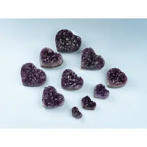 Natural Amethyst Heart Cluster Healing Crystals, AAA Quality Raw Amethyst Cluster, Purple Amethyst Geode, Spiritual Decor & Meditation Gifts