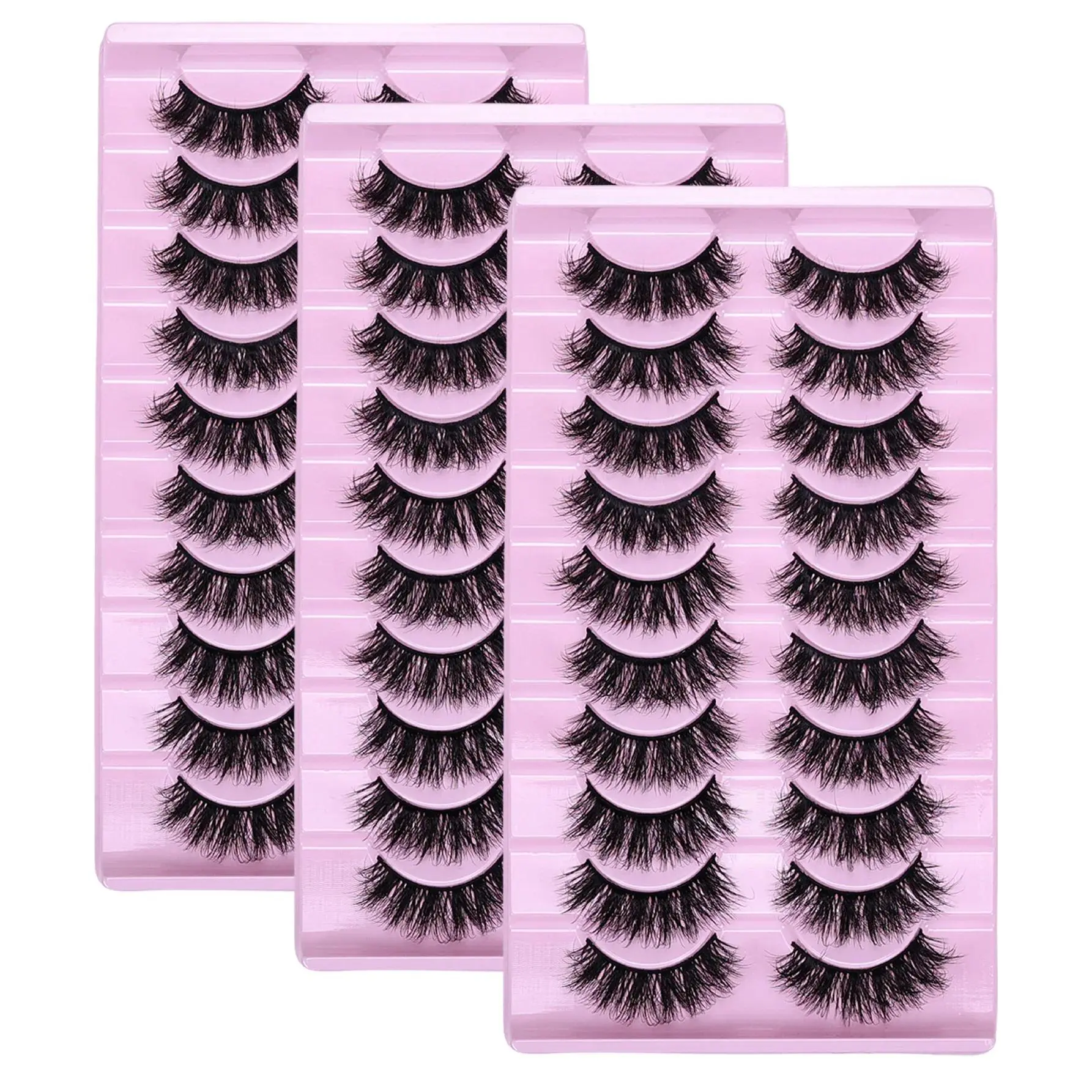30Pairs/50Pairs Thick Curly Fluffy False Eyelashes Wispy Volume Cluster Lashes Fake Lashes Lightweight Long Lasting Lashes Eyelashes Set Eyelash Clusters for Beauty Makeup Lovers