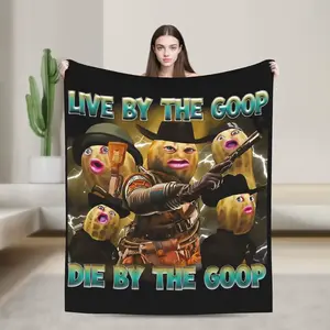 Live By The Goop Die By The Goop Funny Peanut Meme Print Flannel Blanket Cooling Blanket Homegoods Soft Cozy For Bedroom Living Room Sofa Couch For Meme Lovers Teens Adults Perfect Gift
