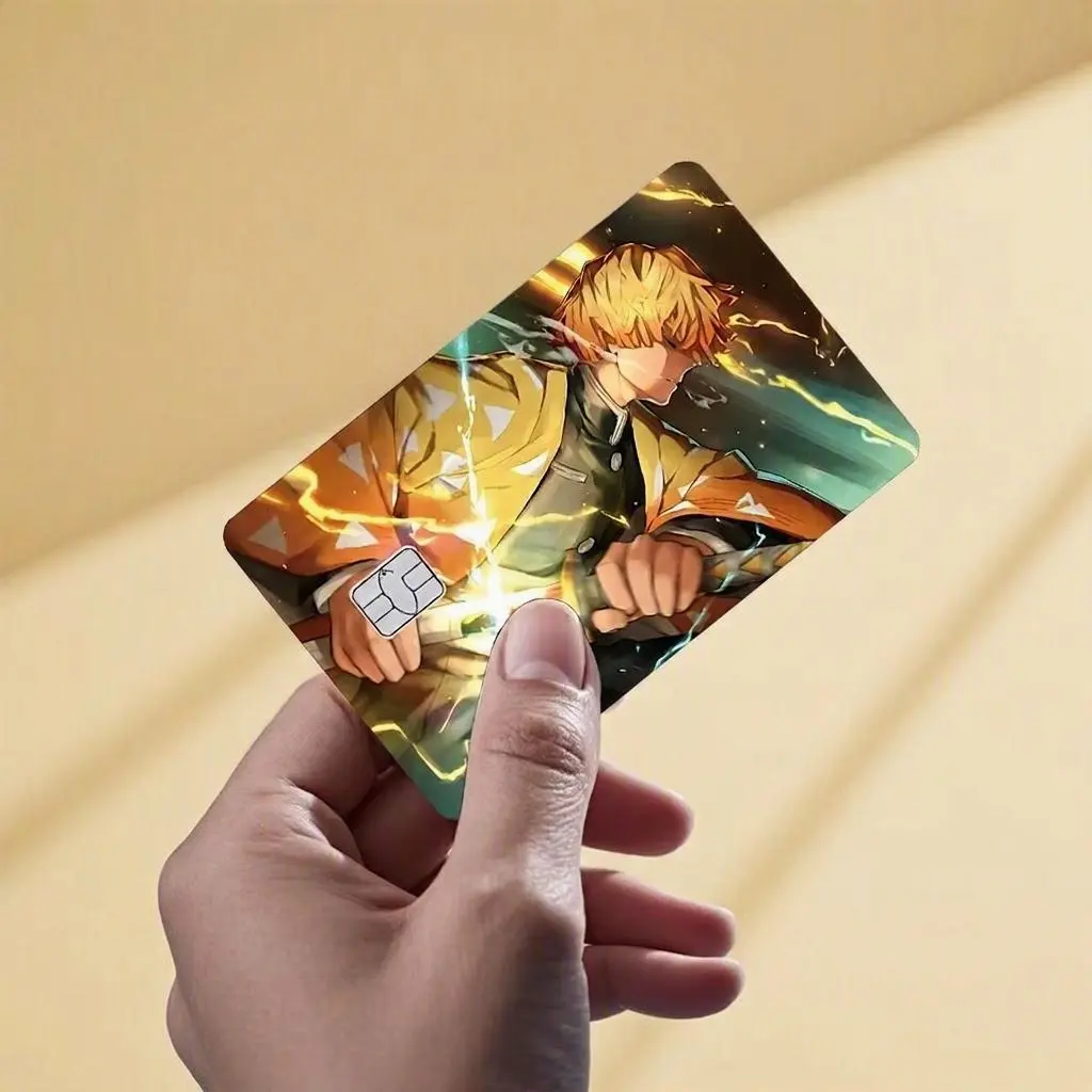 High Quality Anime Nezuko Demon Slayer 3M Matte PVC Sticker Film Skin Cover for Metro Debit Credit Card