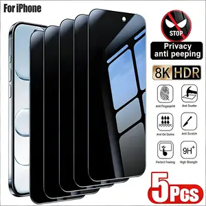 Privacy Screen Protector, 5 Counts Anti-spy Protective Tempered Glass Film, Phone Screen Protector Compatible with iPhone 17 16 15 14 13 12 11 Pro Max Plus X XS XR mini, Protection #TOP PICKS