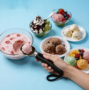 Heavy Duty Ice Cream Scoop with Comfortable Handle - Professional Ice Cream Scooper for Gelato, Sorbet, Cookie Dough, Melon, Frozen Yogurt - Dishwasher Safe Metal Kitchen Tool    Heated Ice Cream Scoop Rechargeable | for Hard Ice Cream and More,2026NEW