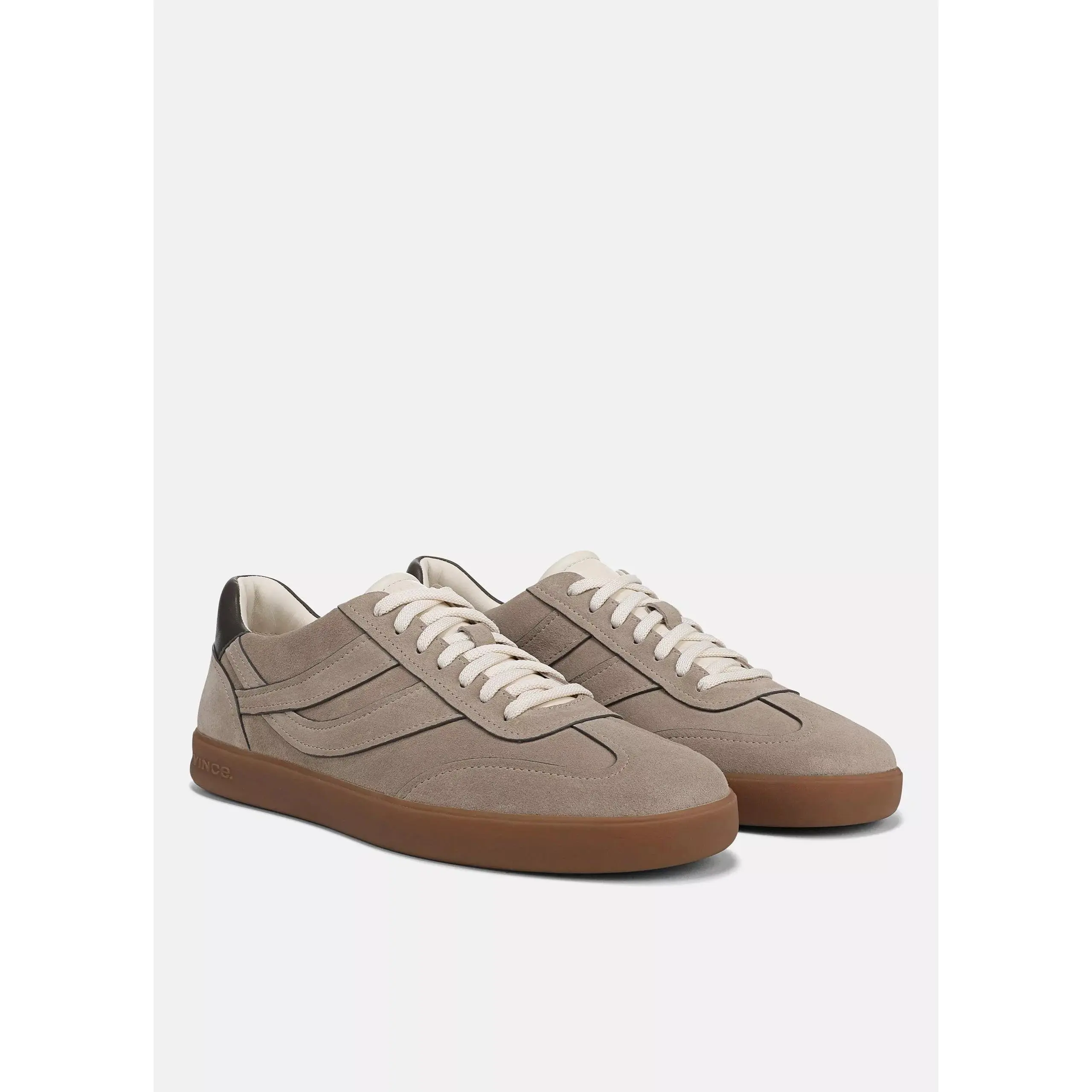 Vince Men’s Oasis Contrast-Edge Suede & Leather Sneakers - Sandstorm/Cocoa Brown