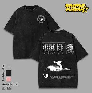 Outlast Trials SPIDER EYE LAMB Washed T-Shirt, Hoodies Video Games, Horror Vintage Shirt, Game Fan, Streetwear Tops Black Fabric Menswear Cotton Seamless