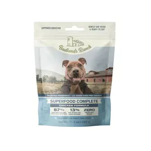 Badlands Ranch Superfood Complete Premium Air Dried Chicken Dog Food with Fruit, Biotin, Thiamine Mononitrate, Folic Acid, Vitamin A Supplement