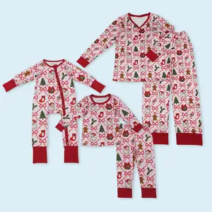 Christmas Santa Claus Gingerbread design family pajama set