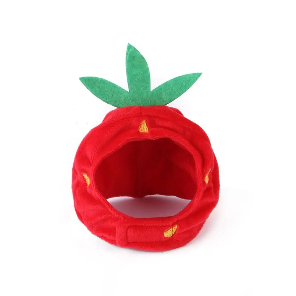 Strawberry Shaped Pet Decorative Hat, Cute Fruit Pattern Pet Costume Hat For Party Cat & Dog Decoration