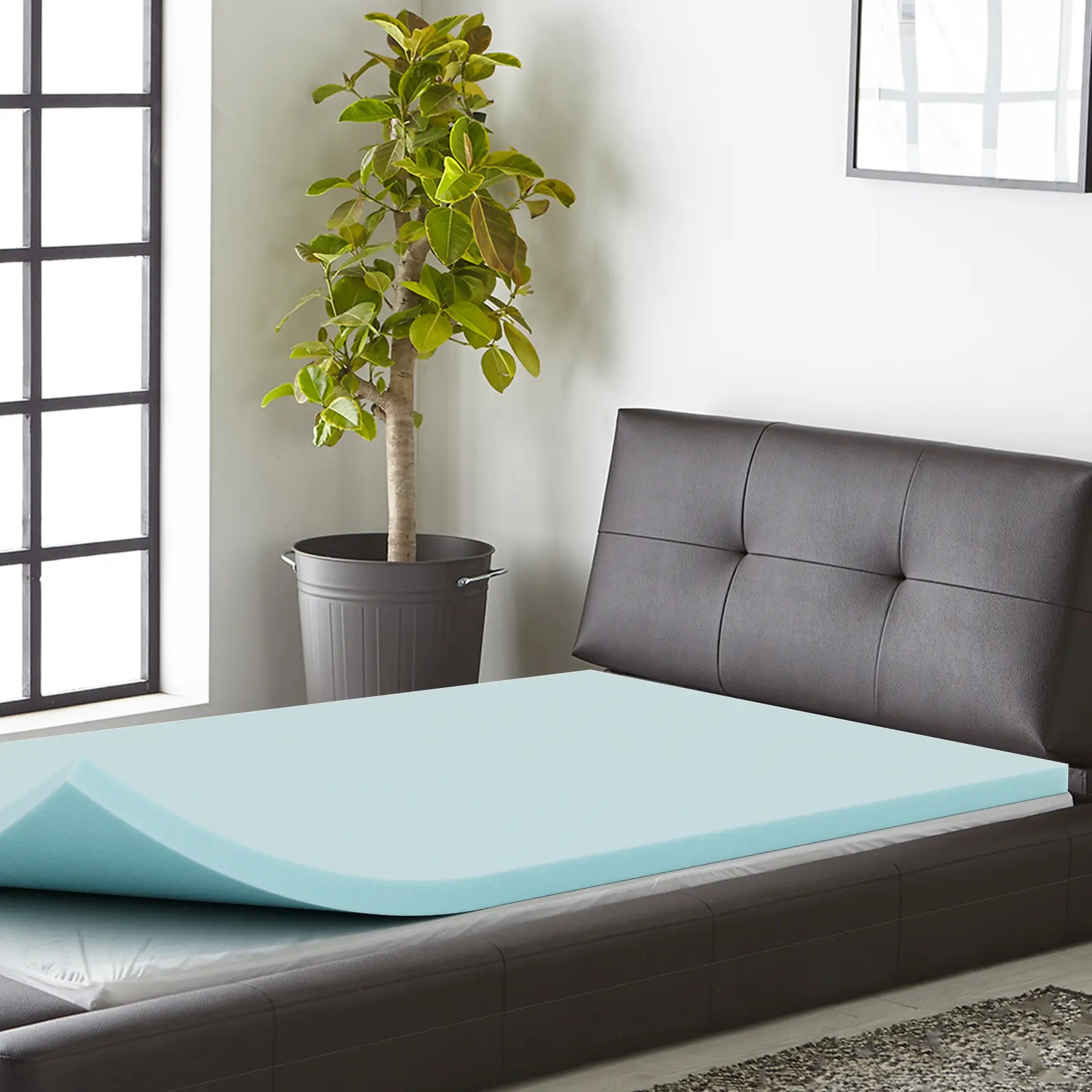 Cooling Gel-Infused 2-Inch High-Density Memory Foam Mattress Topper, Anti-Slip Cover, Pressure Relief for All Sleep Positions, Twin/Full/Full XL Sizes, Cooling Mattress Topper, Mattress Toppers