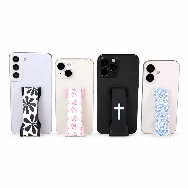 LoveHandle PRO DESIGNS - Magnetic Phone Grip w/Kickstand Cellphone Metal Mount Landscape Phone Base Phone Clip