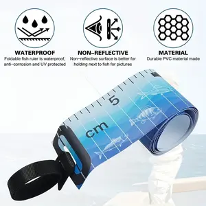Waterproof Foldable Fish Measuring Tape - 35 Inches/90cm, Durable PVC Material, Essential Fishing Accessory