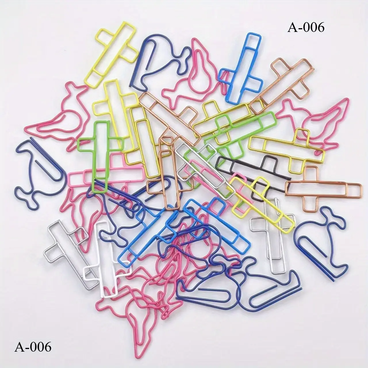 1SET Cute Patterned Paperclip Bookmarks - Mixed Shapes, Cross Designs, Colorful Clips for Bookmarking, Planners, Office Supplies Gifts