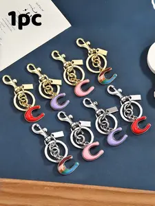 Letter C Enamel Bag Charm, Purse Charms & Silver Color Options, Elegant Keychain for Girls, Perfect Gift for Graduation, Mother's Day, Birthday