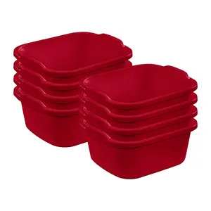 Sterilite Large Multi-Function Home 12-Qt Sink Dish Washing Pan, Red (8 Pack) Sterilite Large Multi-Function Home 12-Qt Sink Dish Washing Pan, Red (8 Pack)