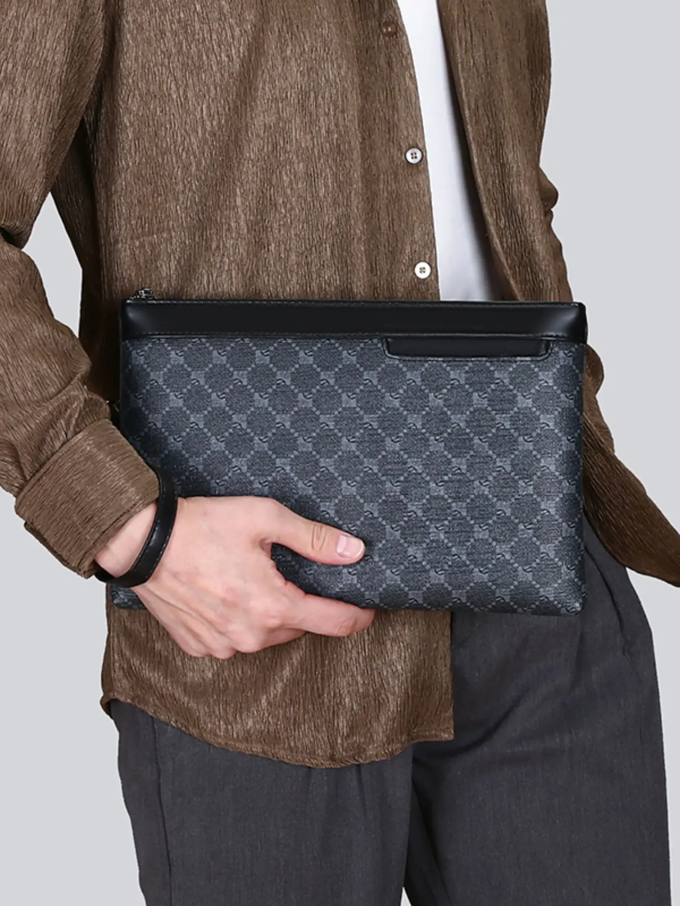 Men's Fashion Handbag with Detachable Wrist Strap, Perfect for Valentine's Day Gift, Men Gifts, Retro Style for Campus and Casual Use, Fashion Clutch