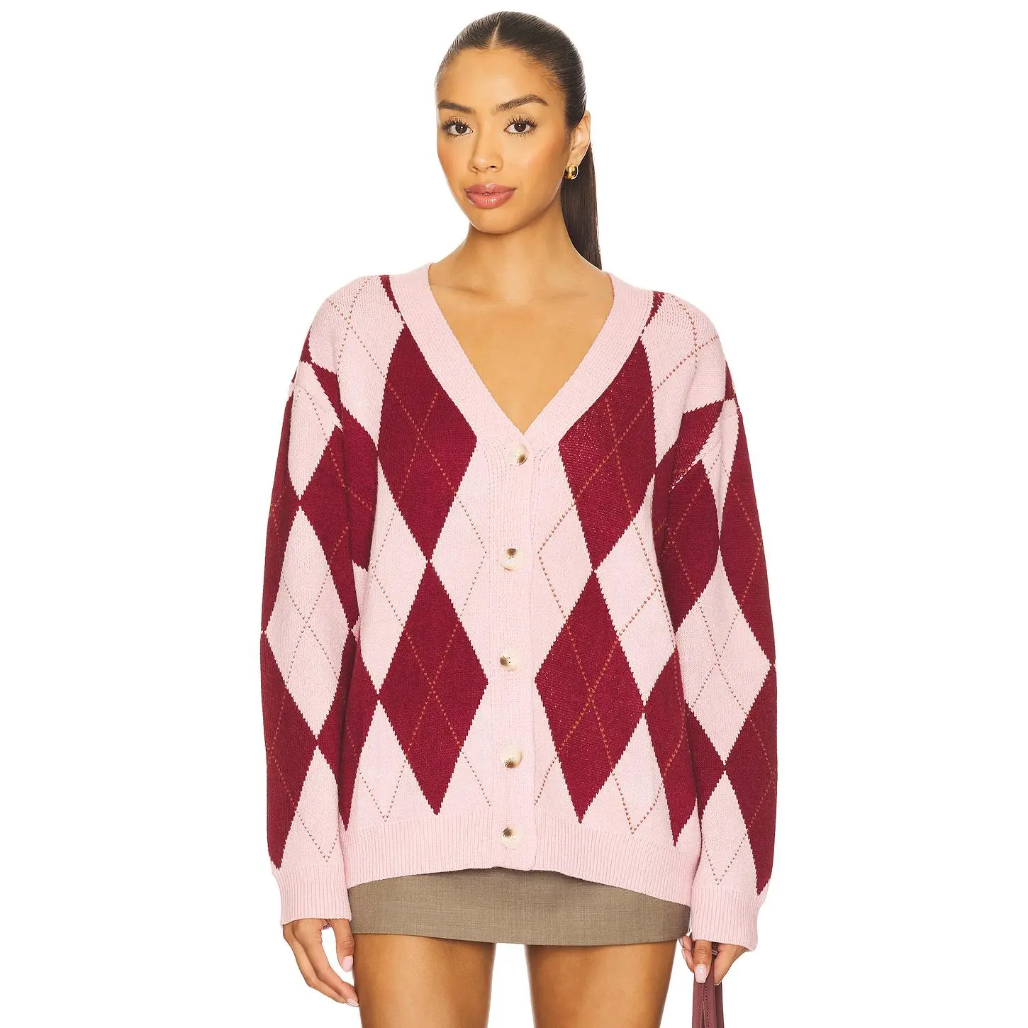MORE TO COME Josie Argyle Cardigan in Pink Multi