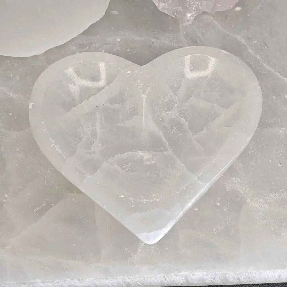 Selenite Heart Bowl and Incense Burner
