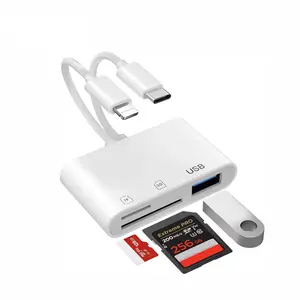 Compatible with Android USB flash drives and tablets, three-in-one multifunctional OTG card reader, Type-C to TF/SD/USB