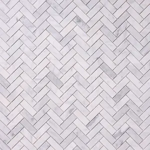 Carrara White Herringbone 1X3 Mosaic Polished/Honed Sample