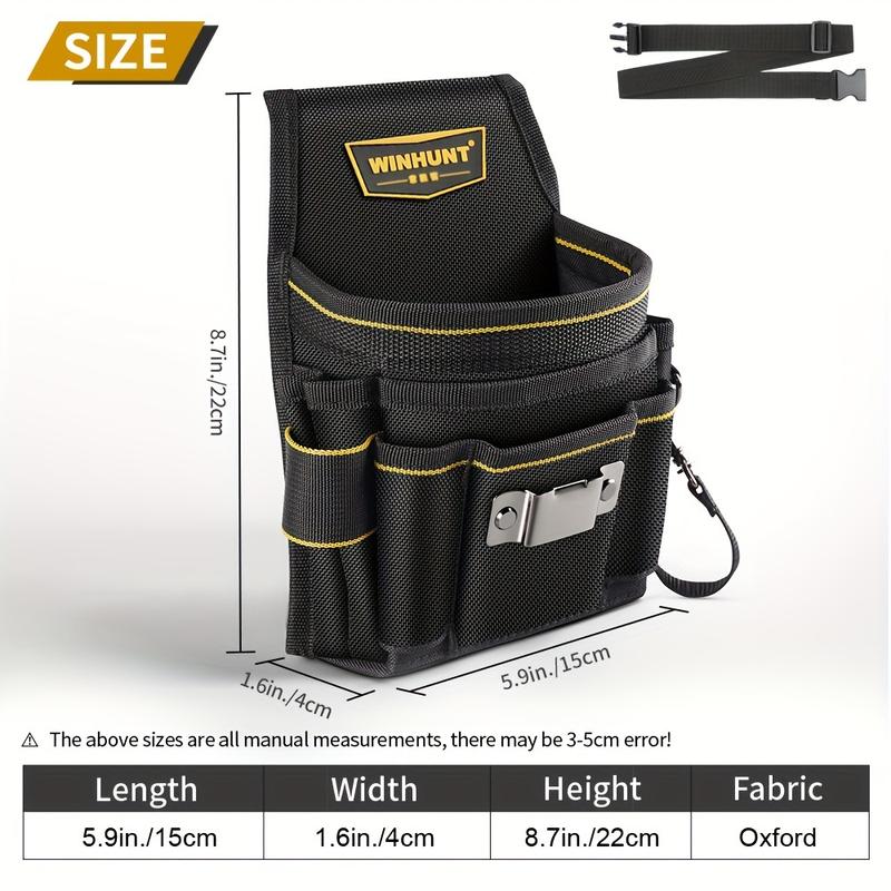 Tool belt set, including small tool bag, electrician and carpenter tool bag with belt clip, men's gardening tool bag, tool belt, tool kit, and tool bag