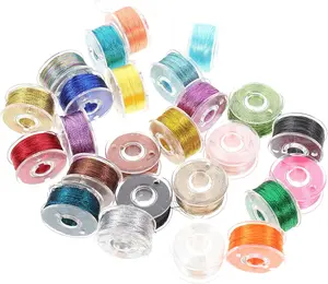 36 Pcs Bobbins and Sewing Threads Prewound Bobbin Thread with Storage Plastic Case