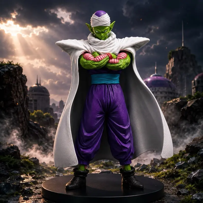 Green Warrior Figurine - White Cape Statue