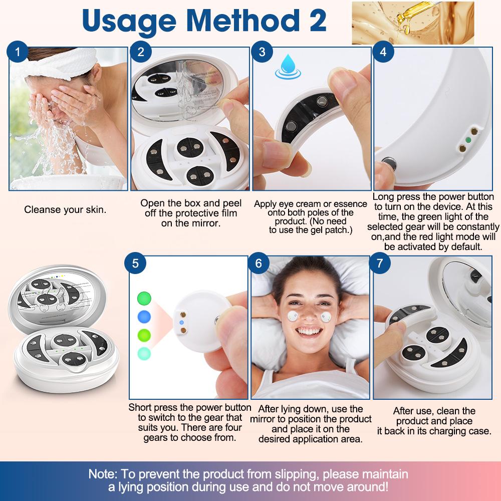 2-in-1 Electric Facial and Eye Massager Micro-current Red Light Skin Firming Device with Type-C Charging