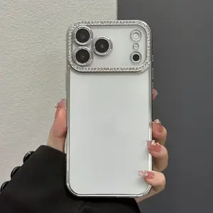 for iPhone17 16 15 14 Pro 13 Pro Max 16Plus   luxurious rhinestone - adorned cases feature a full - edge wrap a transparent design and are stylish and drop - resistant