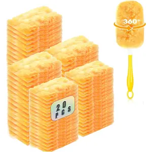 Heavy Duty Duster Replacement Heads 20 Pack, Multi-Surface Cleaner with Extension Handle for Fans & Blinds
