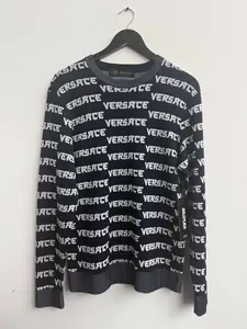 Versace Knitted All Over Logo Sweatshirt