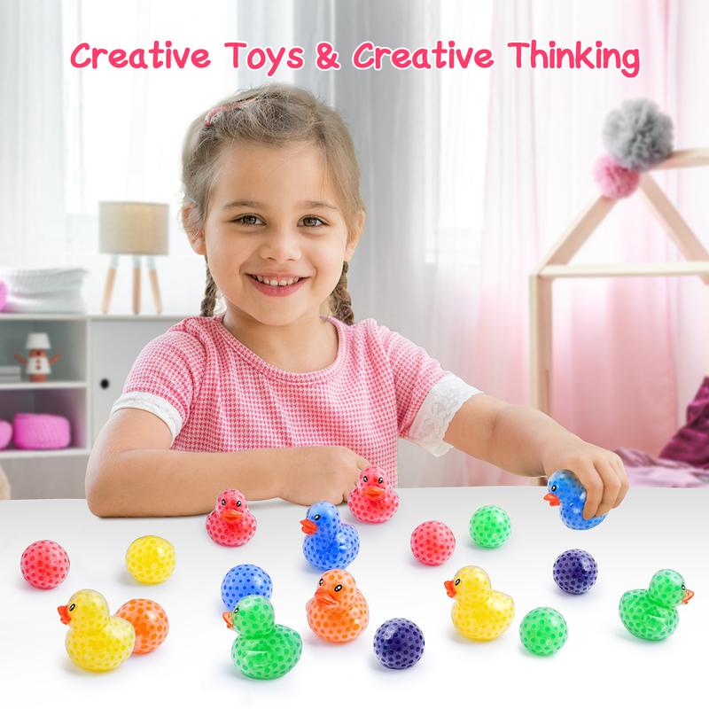 22/30/46PCS 22PCS Stress Ball for Kids, Cute Duck Stress Ball Multicolor Squeeze Balls Stress Relief Fidget Toys Ease Anxiety Sensory Stress Balls School Goody Bag Stuffers Party Favor Gifts Toy Boys Girls