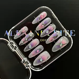 Alexandrite Studio Press On Nails --- Cyberpunk Pink
