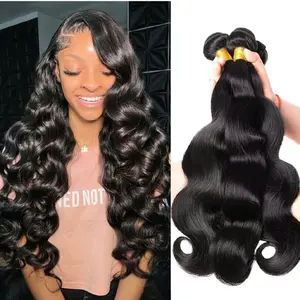 Human Hair Bundles Body Wave 20 22 24 Inch Bundles Human Hair 12A Brazilian Virgin 100% Unprocessed Quick Weave Hair Bundles for Black Women Natural Color