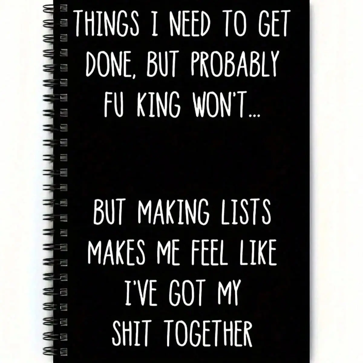 Funny Spiral Notebook with Swear Words, Adult Humor to Do List Planner Journal, Sarcastic Quote Notebook for Office Work School