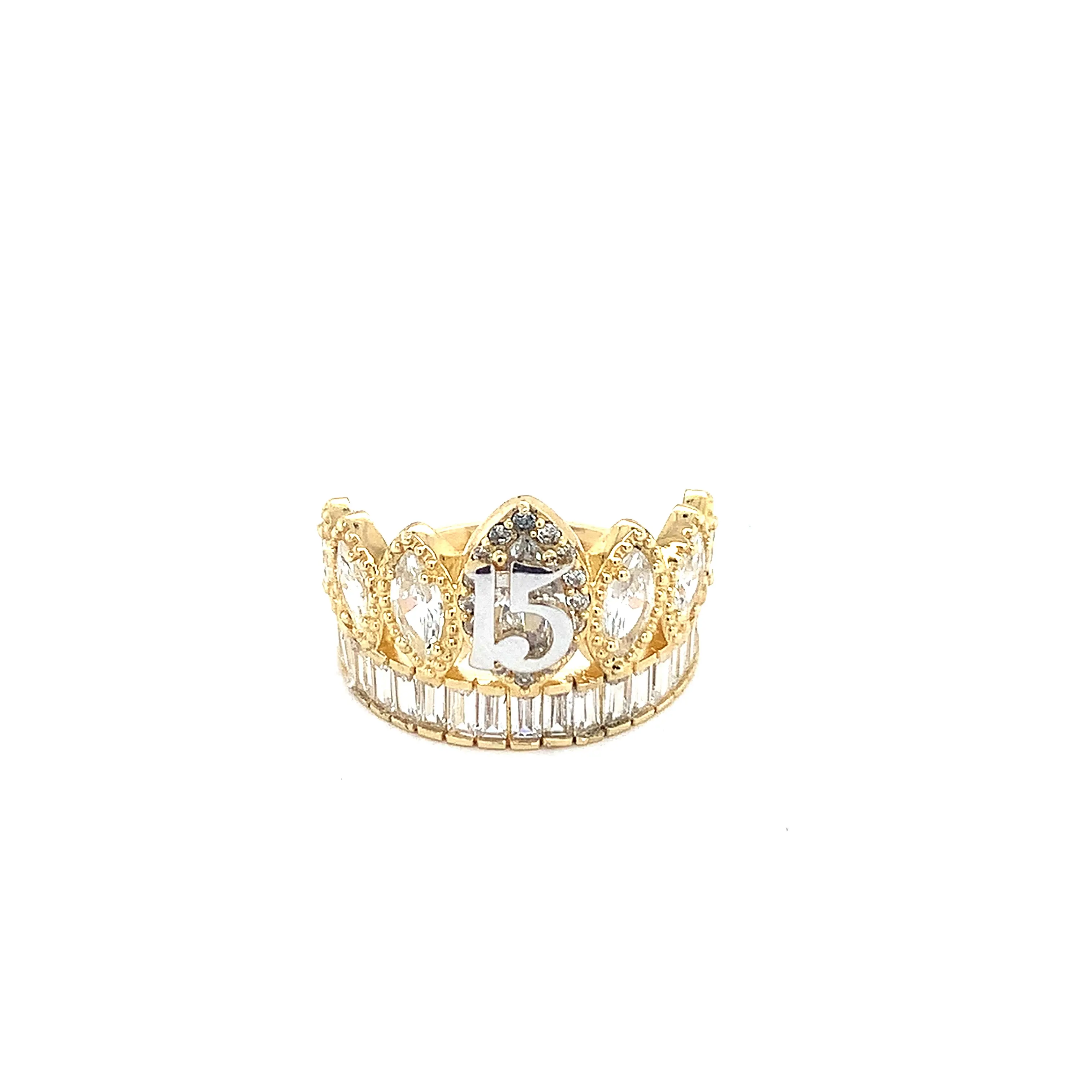 14K Crown “XV” Quinceañera Ring
