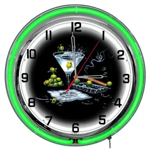 Petro Enterprises  Olive Party II 18 inch. Neon Clock